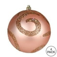 thumbnail image 2 of Vickerman 4.75" Boule Tourbillon Ornements en Mat Paillettes Or Rose (Lot de 4), 2 of 3