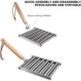 thumbnail image 3 of HUGFEGWE Detachable Stainless Steel Hot Dog Sausage Roller Rack Steamer With Extra Long Wood Handle 4 Skewers 6 Stick Design BBQ Tools (L) CJB91-40114, 3 of 7
