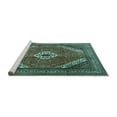 thumbnail image 2 of Ahgly Company Machine Washable Indoor Rectangle Persian Turquoise Blue Traditional Area Rugs, 3' x 5', 2 of 4