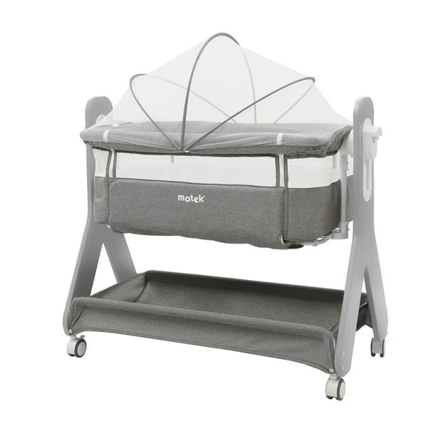 Cuna Colecho Motek Estee Bebe Mecedora Mosquitero Deluxe gris