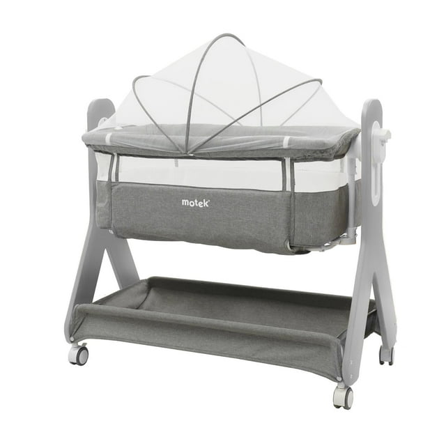 Cuna Colecho Motek Estee Bebe Mecedora Mosquitero Deluxe gris