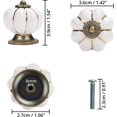 thumbnail image 2 of Pomo para muebles de cerámica blanca y dorada con tornillos en forma de calabaza 3,6 x 3,9 cm - Pomo redondo vintage para muebles - para el hogar, oficina, armario de cocina, cajones y armarios oso de fresa Electrónica, 2 of 5