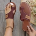 thumbnail image 4 of Beach Sandals for Women 2026 Breathable Flat Flip Flops Lightweight Ring Toe Summer Slide with Arch Support Red Size 6.5, 4 of 7