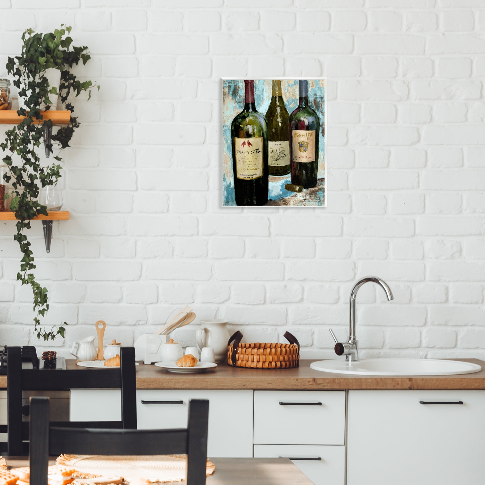 Stupell Industries Labeled Wine Bottle Trio Wall Plaque Art, design by Lanie Loreth
