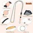 thumbnail image 2 of Retractable Lanyards for ID Badges and Keychain with PU Leather Holder Teacher Breakaway Women Black, 2 of 4