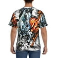thumbnail image 3 of Bixox Men's Four Running Horses Printed Short Sleeve Skinny Athletic T-Shirt, 3 of 6