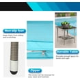 thumbnail image 4 of LiteHaven 3 Piece Outdoor Furniture Set Patio Gray Wicker Chairs Furniture Bistro Conversation Set 2 Rattan Chairs with Red Cushions and Glass Coffee Table for Porch Lawn Garden Balcony Backyard Blue, 4 of 12