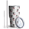 thumbnail image 2 of 30oz White Cow Head Pattern Tumblers Stainless Steel Tumbler with Lid and Straw,Vacuum Insulated Double Wall Travel Tumbler Cups Mug with Cleaning Brush for Coffee,Tea, 2 of 7