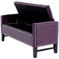 thumbnail image 3 of Posh Living Genesis Tufted Velvet Storage Bench with Nailhead Trim in Purple, 3 of 8