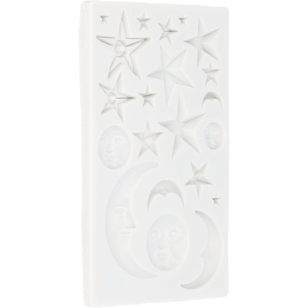 Molde De Fondant De Silicona, Diseño De La Cara De La Luna Estrella Molde De Chocolate Antiadherente Herramienta De Hornear Resistente Al Calor