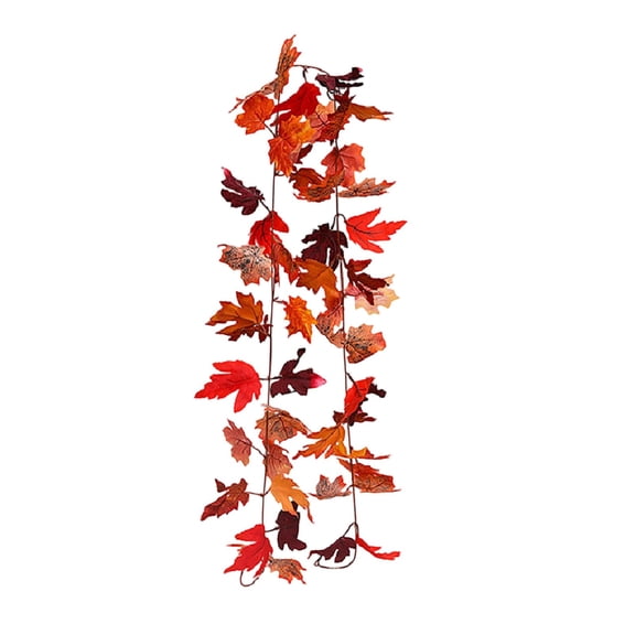 chaungfeng Artificial Maple Leaf Garland,79" Halloween Thanksgiving Foliage Hanging Vines - Fake Ivy,for Wedding Party Garden,Home,Dining Table Decoration,Wall,Fireplace