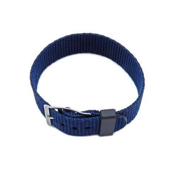 Nylon One Piece Slip Thru 16mm Blue Watch Strap