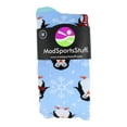 thumbnail image 2 of Snow Penguin Christmas Socks Over the Calf (Sky Blue, Small), 2 of 2