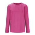 thumbnail image 4 of Lenpel Women's Crew Neck Sweatshirts Casual Puff Long Sleeve Textured Pullover Tops Fashion Fall Winter Clothes, 4 of 6