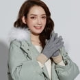 thumbnail image 4 of Winter Gloves For Women, Warm Knit Touch Screen Texting Anti-Slip Thermal Gloves With Wool Lining - Grey, 4 of 6