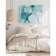 thumbnail image 3 of Marble Turquoise Wall Art for Living Room,Canvas Picture Wall Decor for Bathroom Bedroom,Abstract Nature Cracks Silver Wavy Painting Artwork for Office Kitchen Hallway Dining Room Home Decor 12"x16", 3 of 8