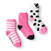 Limited Too Fuzzy Crew Socks, 3 Pairs (Little Girls & Big Girls)