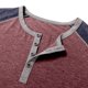 thumbnail image 4 of Blusas y camisas de manga larga con cuello redondo para hombre, informales, de manga larga, cuello redondo, medio botón, a cuadros, con bolsillos y bloques de color, blusas de poliéster para hombre, 4 of 9