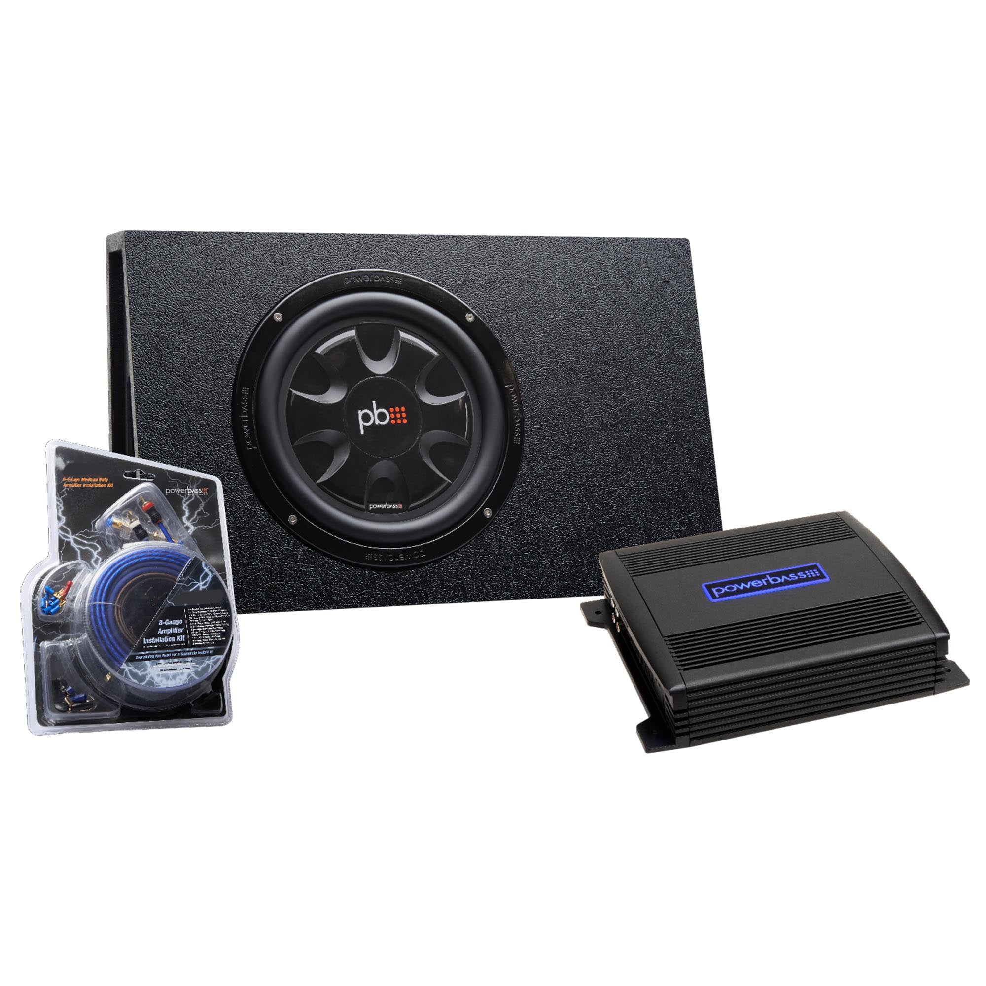 PowerBass Party Pack Single 10" Subwoofer in truck enclosure with