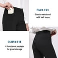 thumbnail image 3 of BALEAF Women's Yoga Dress Pants Bootcut Stretchy Work Slacks Business Casual Pull on Trousers with Pockets 29" Black L, 3 of 6