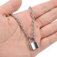 thumbnail image 2 of 2 Pack 50cm Cross Chain Rock Trend Simple Jewelry Custom Handcuffs Bracelet Padlock Chain Necklace Key Gift for Women, 2 of 7