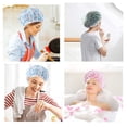 thumbnail image 4 of Grandes Capuchons de Douche en Plastique pour Femmes Réutilisables Imperméables (3 Pcs Rouge Bleu Vert), 4 of 5