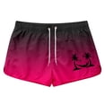 thumbnail image 2 of Summer Men's Beach Short with Gradient Print and Waist for Everyday Casual Travel in Polyester, 2 of 3