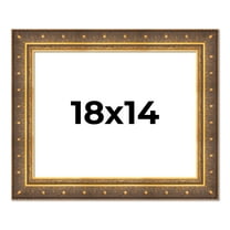 18x14 Frame Vintage Gold Solid Wood Picture Frame | 2.5 Inch Moulding Width | Ornate Bronze Museo