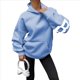 thumbnail image 2 of Sudaderas con Capucha de Moda para Mujer, Sudaderas Holgadas de Gran Tamaño, Camisetas de Larga, Corte Holgado. Azul XL, 2 of 9
