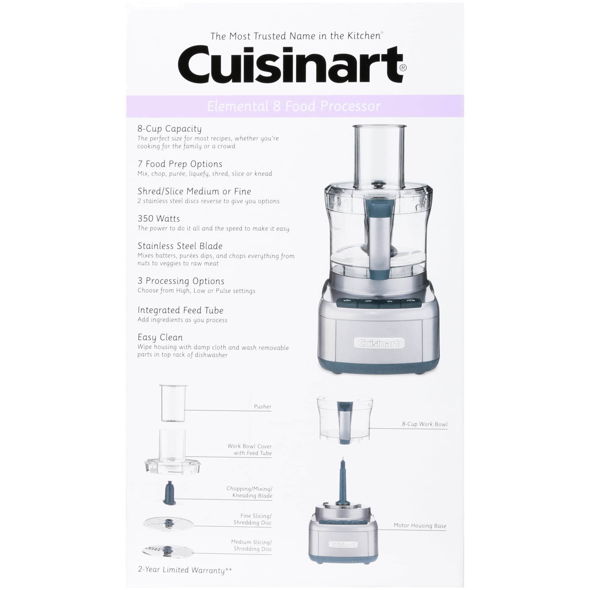 Cuisinart® Elemental 8-Cup Food Processor with 3-Cup Bowl in Gunmetal, 1 ct  - Fry's Food Stores