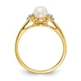 thumbnail image 2 of 14K Yellow Gold Ring Band Pearl Diamond Round Freshwater, 2 of 5