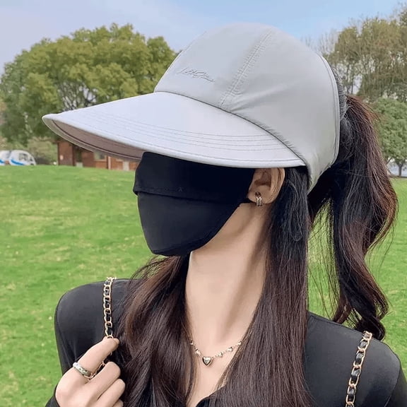 Womens Outdoor Visor, Wide Brim Baseball Cap, Sun Protection Quick-Dry Sun Hat for Summer Sports Beach