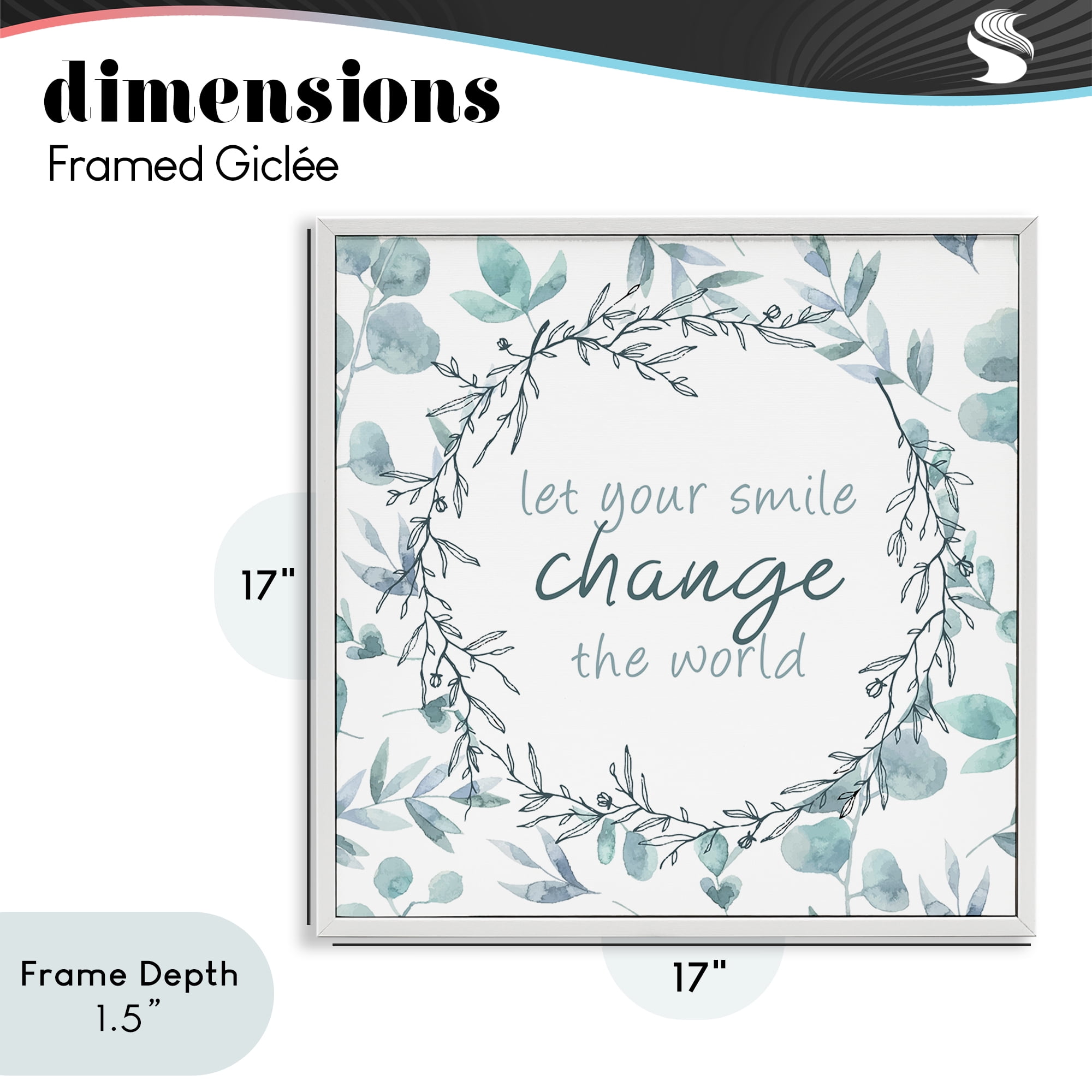 Stupell Industries Smile Change The World White Framed Giclee Art, design by Kim Allen
