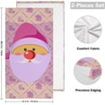 thumbnail image 2 of Purple Santa Cute Hand Towels 2 PCS, Christmas Cartoon Kitchen Towel Ultra Soft and Highly Absorbent,Decorative Fingertip Face Towel for Bathroom Hotel, 28.3"x 14.4", 2 of 6