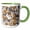 Green/White, variant on 3drose, Cute Cool Fun Assorted Dogs and Cats Abstract Art Pet Design, 11oz Mug