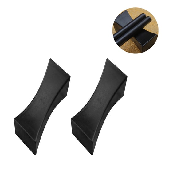 OULII 2-Pack Black Pillow-Shaped Chopstick Holders with Fork and Spoon Stand for Tableware Organization