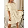 thumbnail image 3 of Vestido PRETTYGARDEN para mujer, con pajarita en forma de A, tamaño pequeño, color beige, 3 of 8