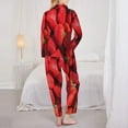 thumbnail image 5 of Bingfone Womens Pajama Sets Strawberry Red Print,Long Sleeve Loungewear Pajamas Set-Medium, 5 of 9