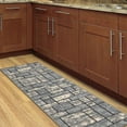 thumbnail image 3 of Ottomanson Boxes Kitchen Runner Rug 1'10" x 7' - Non Slip Low Pile Carpet, Gray, 3 of 15