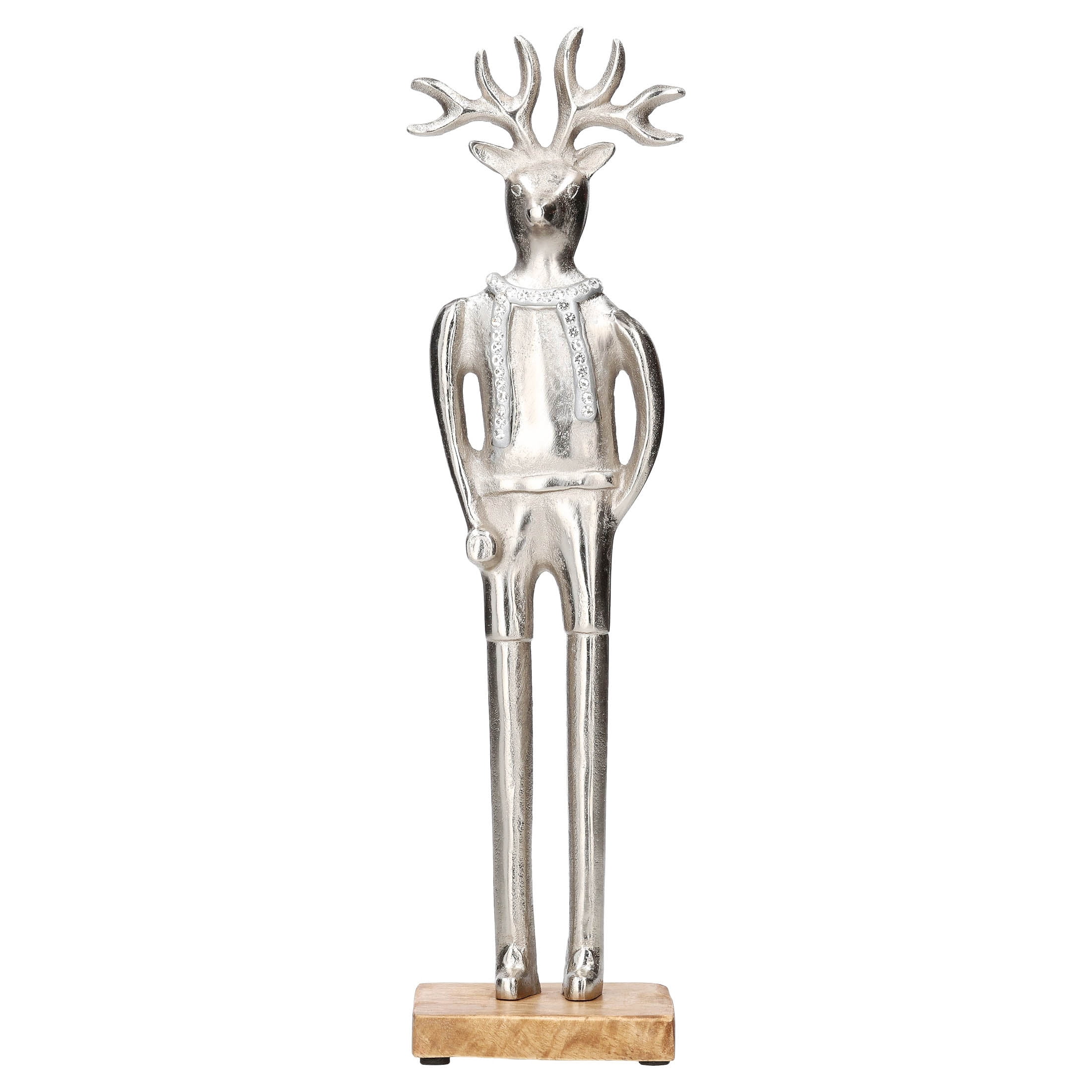 Metal Deer Man Christmas Decoration, Silver, 16", by Holiday Time