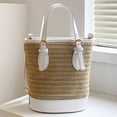 thumbnail image 1 of Bolsos cruzados para mujer, bolsos casuales tejidos para mujer, bolso de playa de paja (beige) Likrtyny Para Estrenar, 1 of 9