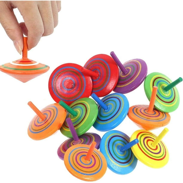 30 Piezas Spinning Tops Juguetes para Niños, Mini Spinning Top Coloridos Giroscopios, Fiestas de Cumpleaños Infantiles Invitados Pequeños Regalos para Niños de 3-7 Años (Color Aleatorio) Zefei Wu 9024735034605