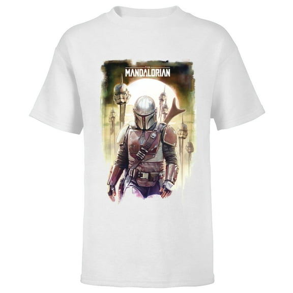 Star Wars The Mandalorian Conquer Poster - Short Sleeve T-Shirt for Kids - Customized-White