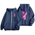 thumbnail image 4 of Shadoumai Womens Zip Up Hoodie Cancer Awareness Pullover Long Sleeve Casual Athletic Sweatshirt With Pocket Drawstring Fall Winter Jackets, 4 of 6
