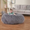thumbnail image 5 of GDF Studio Lycus 5 ft Long Faux Fur Bean Bag, Gray, 5 of 7