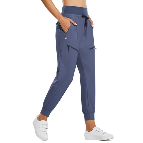 Pantalones de senderismo ligeros Joggers BALEAF para mujer, color azul L