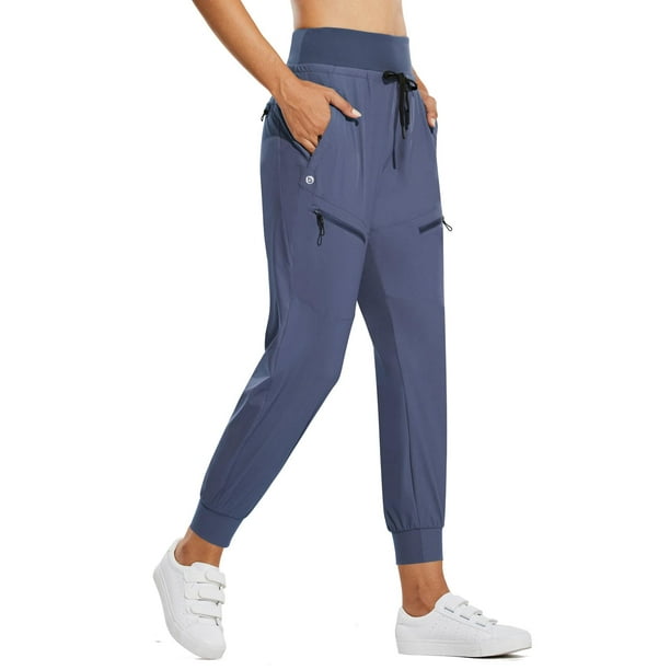 Pantalones de senderismo ligeros Joggers BALEAF para mujer, color azul L