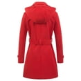 thumbnail image 2 of Chrisuno Women's Turn Down Collar Fall Jacket Belted Wool Blend Coat Red 2XL, 2 of 4