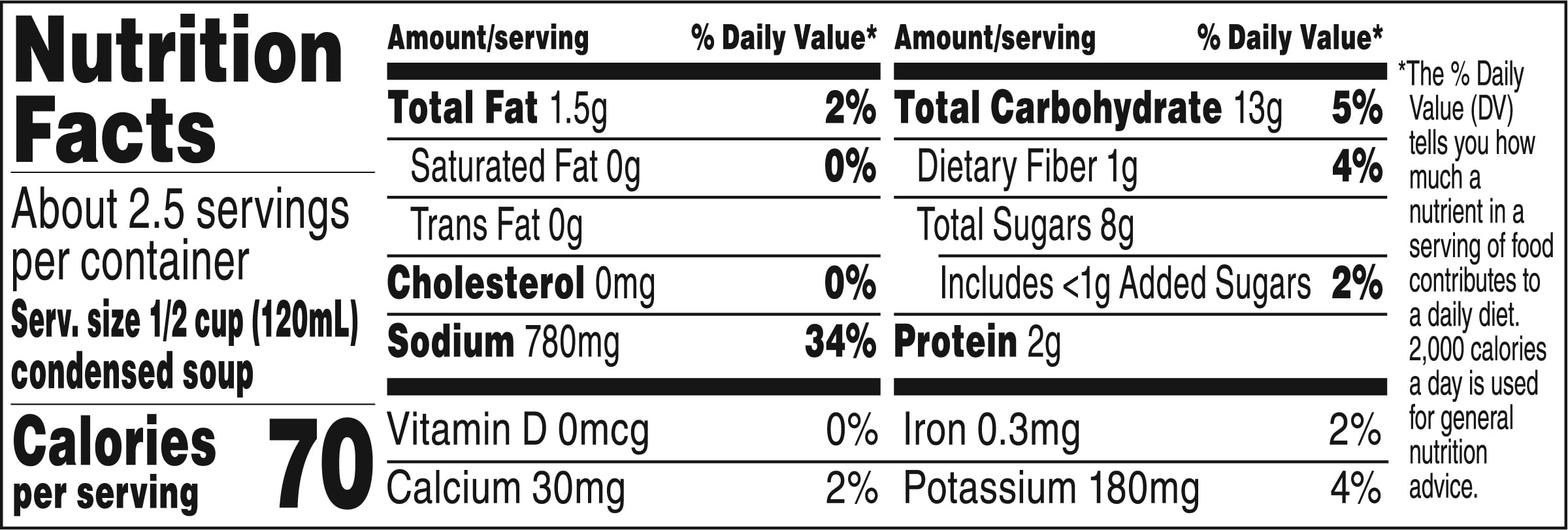 Campbells Soup Nutrition Label Ythoreccio