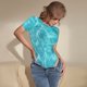 thumbnail image 3 of Balery Coral And Seashell On The Beach Body de cuello redondo de manga corta para mujer Tops de manga corta Tops básicos-Medium, 3 of 7
